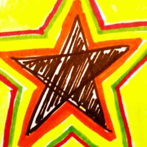 Star Drawn on a Post-it note