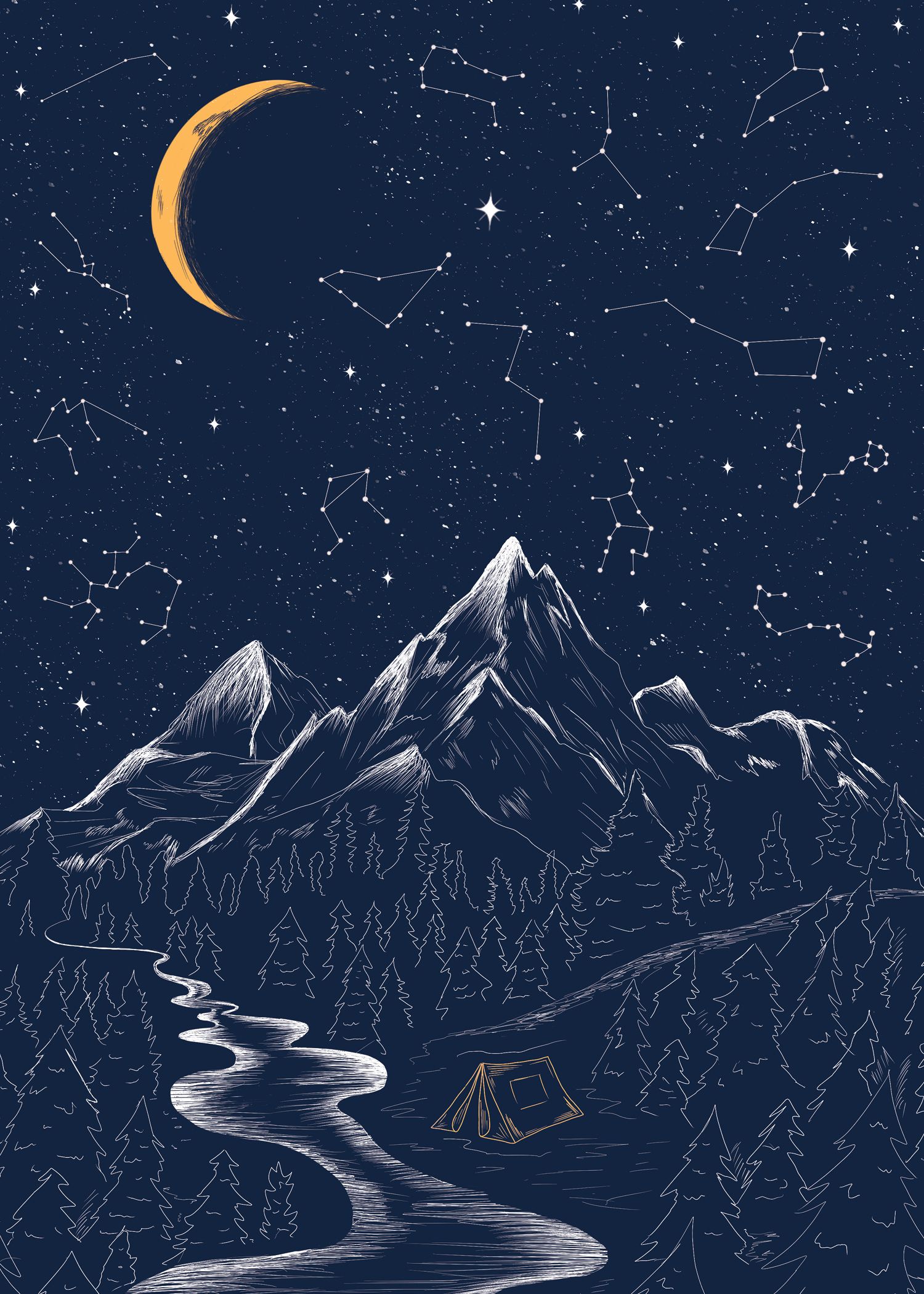 Illustation of night sky